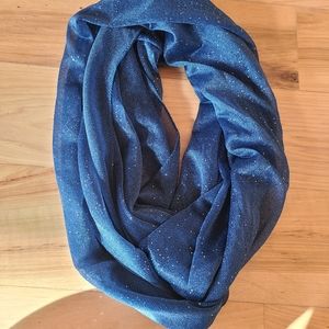 CLEARANCE 3/$15 Navy Blue Infinity Scarf with Silver Sparkles